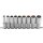 BGS technic Steckschlüssel-Einsatz-Satz Sechskant, tief | Antrieb Innenvierkant 12,5 mm (1/2") | SW 10 - 24 mm | 9-tlg.