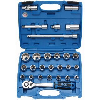 BGS technic Steckschlüssel-Satz | Antrieb 12,5 mm (1/2") | SW 8 - 32 mm | 27-tlg.