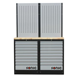SONIC MSS 26`` 18 Schubladen, Lochwand mit Holz-Arbeitsplatte