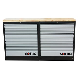 SONIC MSS 34`` 18 Schubladen mit Holz-Arbeitsplatte