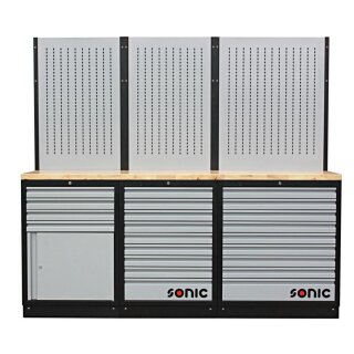 SONIC MSS 26``/34`` mit 22 Schubladen mit Holz-Arbeitsplatte