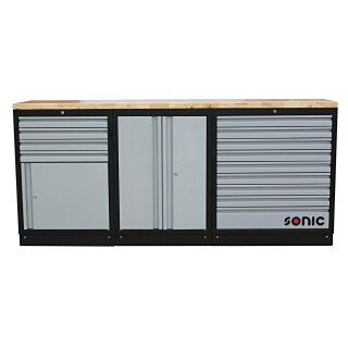 SONIC MSS 26``/34`` mit 13 Schubladen mit Holz-Arbeitsplatte