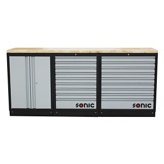 SONIC MSS 26``/34`` mit 18 Schubladen mit Holz-Arbeitsplatte