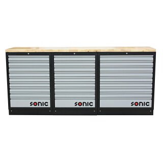 SONIC MSS 26``/34`` mit 27 Schubladen mit Holz-Arbeitsplatte