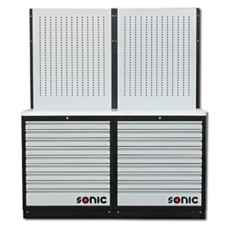 SONIC MSS 34`` 18 Schubladen, Lochwand (Edelstahl)