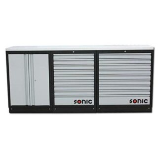 SONIC MSS 26``/34`` mit 18 Schubladen mit Edelstahl-Arbeitsplatte