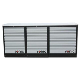 SONIC MSS 26``/34`` mit 27 Schubladen mit Edelstahl-Arbeitsplatte