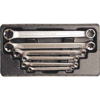 BGS technic Doppel-Ringschlüssel-Satz mit E-Profil-Ringköpfen | SW E6 x E8 - E20 x E24 | 6-tlg.