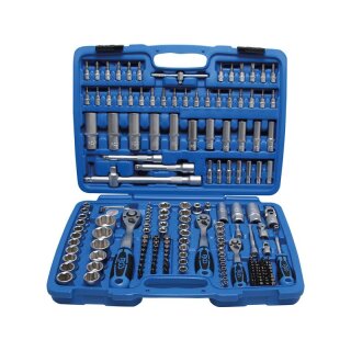 BGS technic Steckschlüssel-Satz Wellenprofil | Antrieb 6,3 mm (1/4") / 10 mm (3/8") / 12,5 mm (1/2") | 192-tlg.