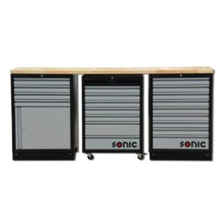 SONIC MSS26``/34`` mit 20 Schubladen mit Holz-Arbeitsplatte