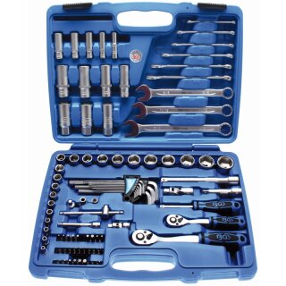 BGS technic Steckschlüssel-Satz Sechskant | Antrieb 6,3 mm (1/4") / 10 mm (3/8") | Zollgrößen | 92-tlg.