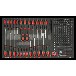 Sonic JUMBO SFS, SCHRAUBENDREHER U. 1/4" SATZ, 146-TLG. SCHAUMEINLAGE