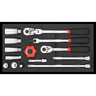 Sonic 1/3 SFS 3/8" KOMBINATIONS-SATZ, 14-TLG. SCHAUMEINLAGE