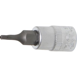 BGS technic Bit-Einsatz | Antrieb Innenvierkant 6,3 mm (1/4") | T-Profil (für Torx) mit Bohrung T8