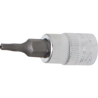 BGS technic Bit-Einsatz | Antrieb Innenvierkant 6,3 mm (1/4") | T-Profil (für Torx) mit Bohrung T10