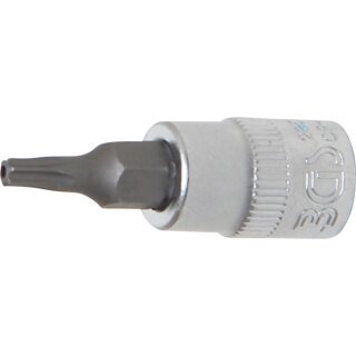 BGS technic Bit-Einsatz | Antrieb Innenvierkant 6,3 mm (1/4") | T-Profil (für Torx) mit Bohrung T15