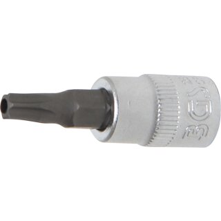 BGS technic Bit-Einsatz | Antrieb Innenvierkant 6,3 mm (1/4") | T-Profil (für Torx) mit Bohrung T27