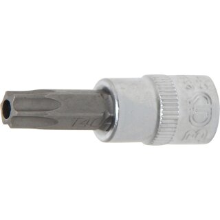 BGS technic Bit-Einsatz | Antrieb Innenvierkant 6,3 mm (1/4") | T-Profil (für Torx) mit Bohrung T40