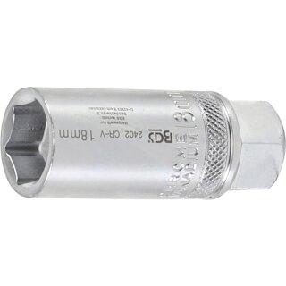 BGS technic Zündkerzen-Einsatz Sechskant | Antrieb Innenvierkant 12,5 mm (1/2") | SW 18 mm