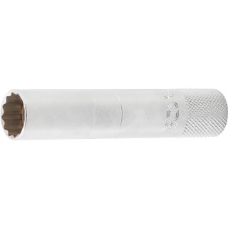 BGS technic Zündkerzen-Einsatz mit Magnet, Zwölfkant, lang | Antrieb Innenvierkant 10 mm (3/8") | SW 14 mm