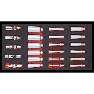 Sonic 1/3 SFS 3/8" NUSS-SATZ LANG 23-TLG. (SAE) SCHAUMEINLAGE