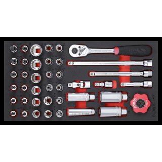 Sonic 1/3 SFS 3/8" NUSS, INNENSECHSKANT- UND TX-BITSATZ 41-TLG. (SAE) SCHAUMEINLAGE