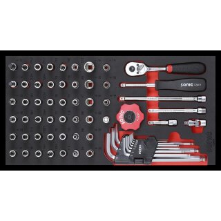 Sonic 1/3 SFS 1/4" BITEINSATZ-SATZ 63-TLG. (SAE) SCHAUMEINLAGE