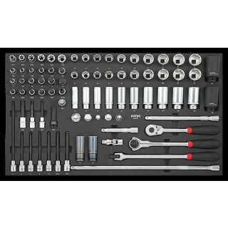 Sonic SFS 1/2 Nuss- und Bit-Set mit Ratsche 82-tlg.