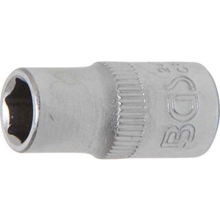 BGS technic Steckschlüssel-Einsatz Sechskant | Antrieb Innenvierkant 6,3 mm (1/4") | SW 7 mm