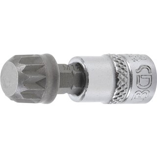 BGS technic Bit-Einsatz | Antrieb Innenvierkant 6,3 mm (1/4") | Innenvielzahn (für XZN) M12