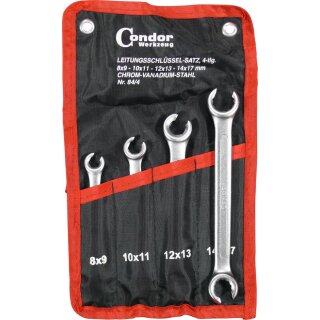 Condor Leitungsschlüssel-Satz, 4-tlg., zöllig, 5/16-11/16"