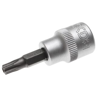 BGS technic Bit-Einsatz | Antrieb Innenvierkant 10 mm (3/8") | T-Profil (für Torx) mit Bohrung T30