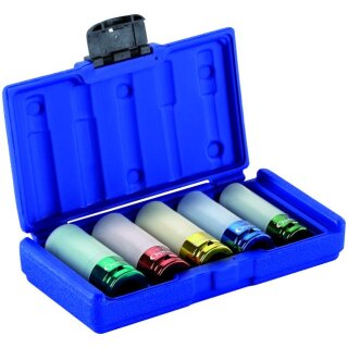 Condor Radmuttern-Einsätze, 5-tlg., 1/2", 85 mm, CrMo, 6-kant 15-22 mm