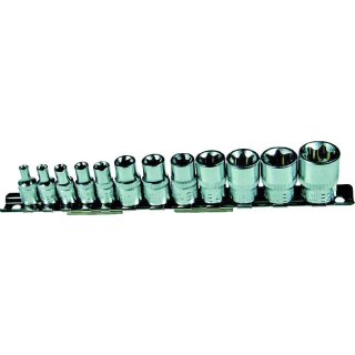Condor Steckschlüssel-Einsätze, 12-tlg., 1/4+3/8", E-Profil E4-20