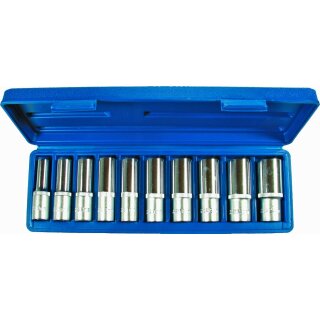 Condor Steckschlüssel-Einsätze, 10-tlg., 1/2", tief, 6-kant 10-24 mm