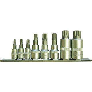 Condor Bit-Stecknüsse, 8-tlg., 1/4+3/8+1/2", Vielzahn M4-16