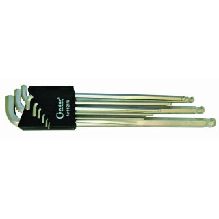 Condor Winkelschlüssel-Satz, 9-tlg., lang, kurzer Schenkel, 6kt. 1.5-10 mm