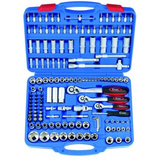 Condor Steckschlüssel-Satz, 150-tlg., 1/4+3/8+1/2", Super-Lock 4-32 mm