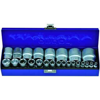 Condor Steckschlüssel-Einsätze, 24-tlg., 1/4+1/2", zöllig, 6-kant 5/32-1.1/4"