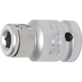 BGS technic Bit-Adapter mit Haltekugel | Innenvierkant 12,5 mm (1/2") | Innensechskant 8 mm (5/16")