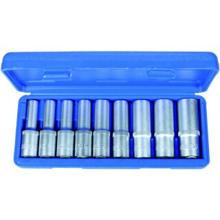 Condor Steckschlüssel-Einsätze, 9-tlg., 1/2", tief, E-Profil E10-24