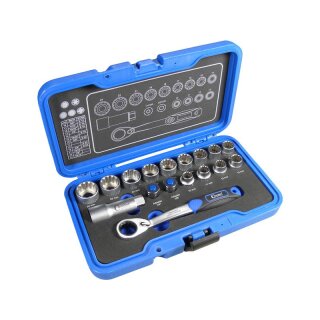 Condor Durchgangs-Steckschlüssel-Satz, 17-tlg., Varioplus 10-24 mm