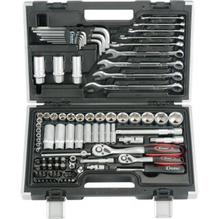 Condor Steckschlüssel-Satz, 92-tlg., 1/4+3/8", 6-kant zöllig