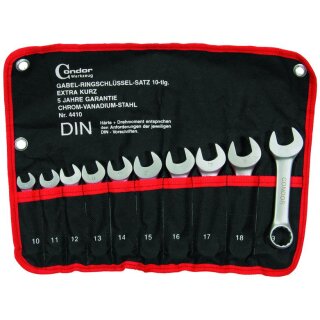 Condor Gabel-Ringschlüssel-Satz, 10-tlg., kurz, 10-19 mm