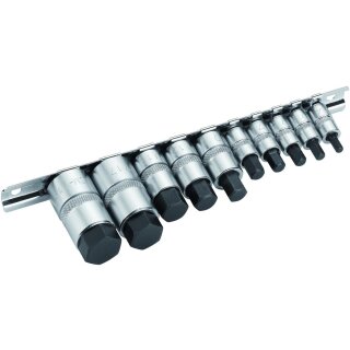 Condor Bit-Stecknüsse, 10-tlg., extra kurz, Innensechskant 4-19 mm