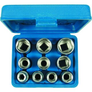 Condor Steckschlüssel-Einsätze, 10-tlg., 1/2", zöllig, 6-kant 3/8-15/16"