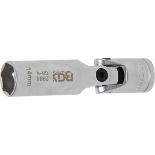 BGS technic Glühkerzen-Gelenk-Einsatz Sechskant | Antrieb Innenvierkant 10 mm (3/8") | SW 14 mm