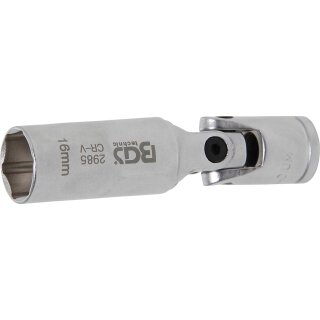 BGS technic Glühkerzen-Gelenk-Einsatz Sechskant | Antrieb Innenvierkant 10 mm (3/8") | SW 16 mm