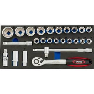 Condor Schaumeinlage Steckschlüssel 1/3, 26-tlg., 1/2" 