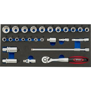 Condor Schaumeinlage Steckschlüssel 1/3, 26-tlg., 3/8" 